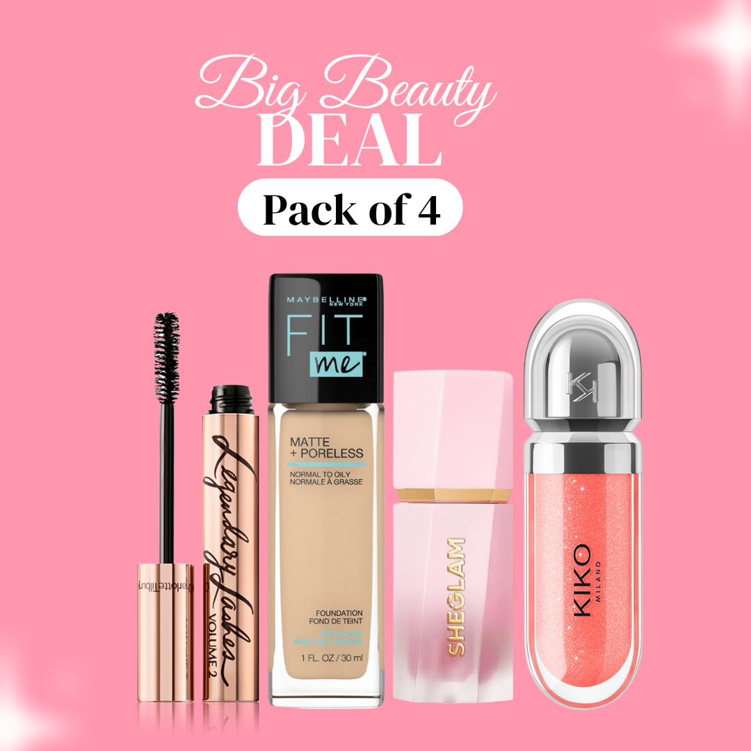 Big Bundle 4 | KIKO Lip Gloss | SHEGLAM Blush | Fit Me Foundation | Charlotte Tilbury Mascara