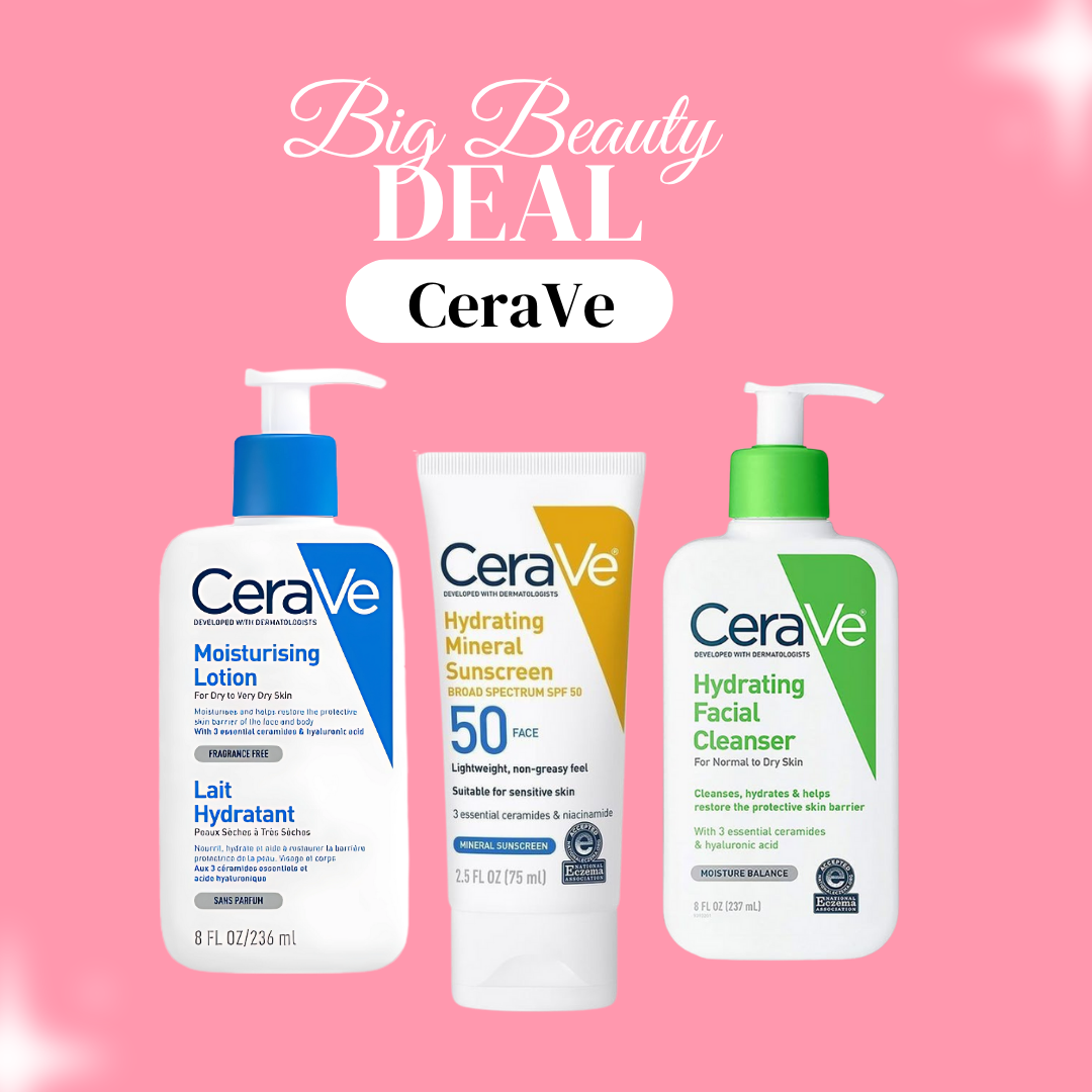 Skincare Deal |CeraVe Sunscreen | Moisturising Lotion | Hydrating Facial Cleanser