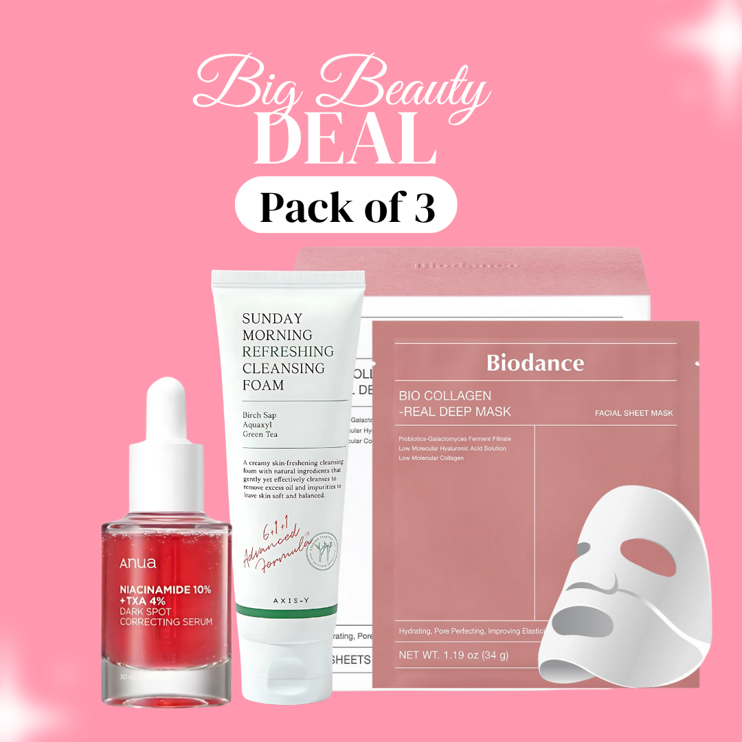 Skincare Deal | Anua Niacinamide | AXIS-Y Cleansing Foam | Biodance Mask